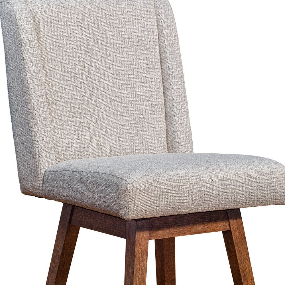 26" Taupe and Brown Solid Wood Swivel Bar Chair HomeRoots