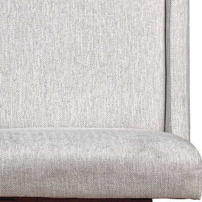 26" Beige and Brown Fabric and Solid Wood Counter Height Swivel Bar Chair HomeRoots