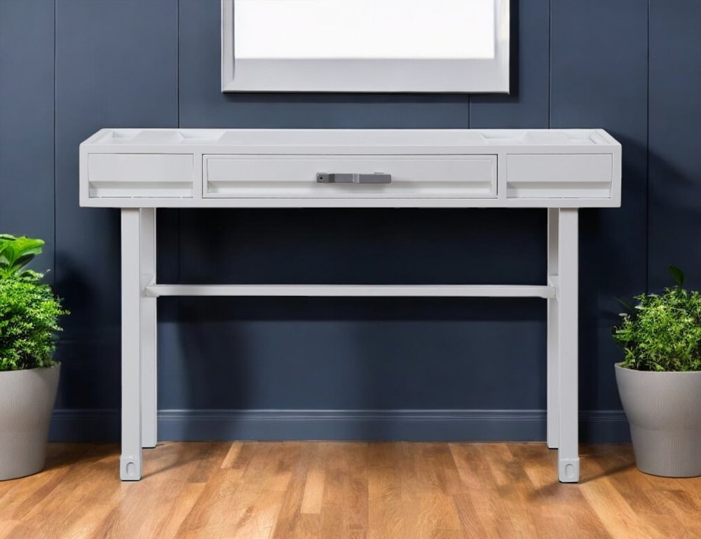 47" White Iron Vanity Table HomeRoots
