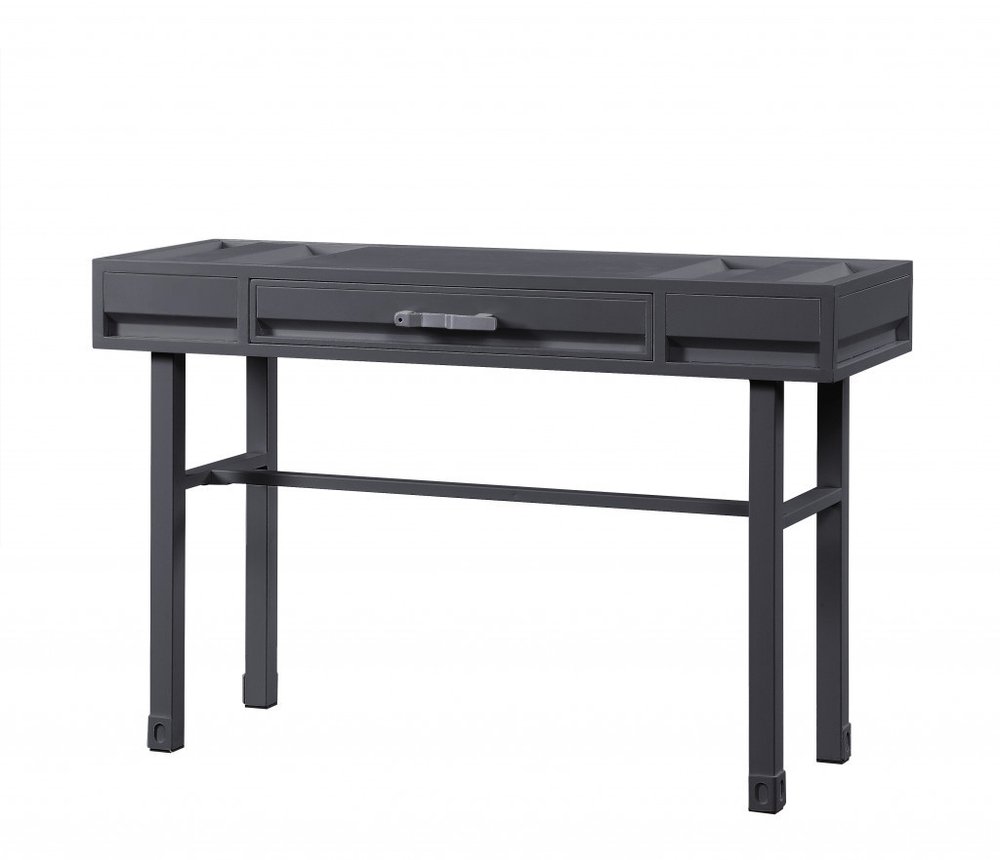 47" Gunmetal Iron And Wood Vanity Table HomeRoots