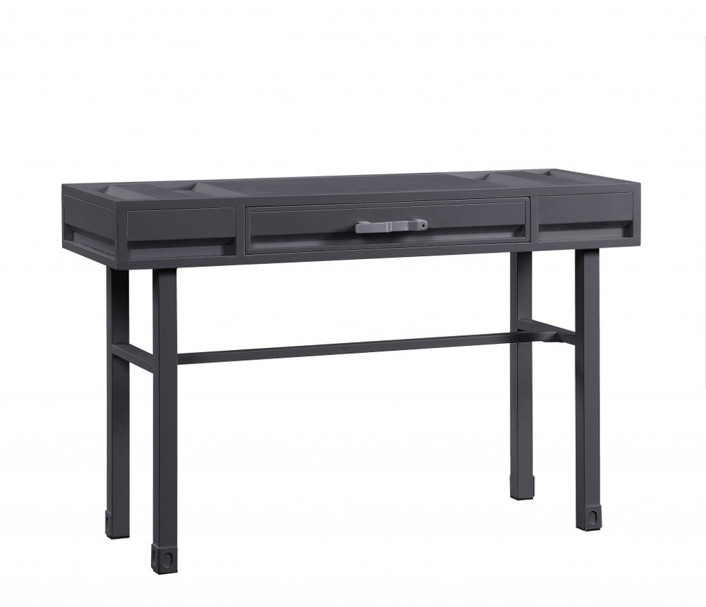 47" Gunmetal Iron And Wood Vanity Table HomeRoots