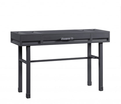 47" Gunmetal Iron And Wood Vanity Table HomeRoots