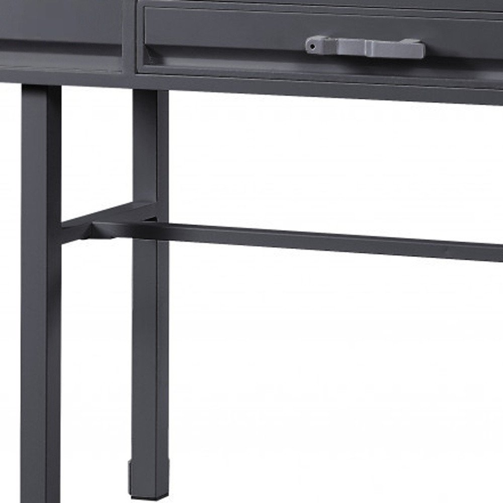 47" Gunmetal Iron And Wood Vanity Table HomeRoots