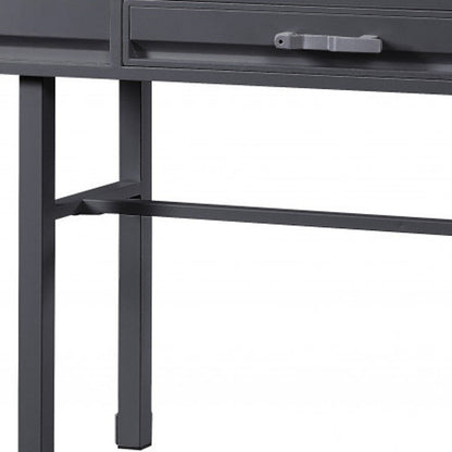 47" Gunmetal Iron And Wood Vanity Table HomeRoots