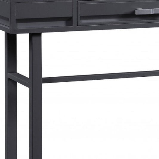 47" Gunmetal Iron And Wood Vanity Table HomeRoots