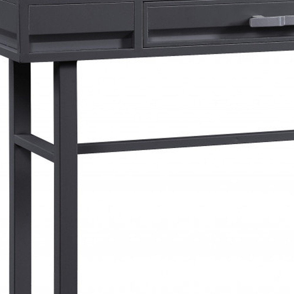 47" Gunmetal Iron And Wood Vanity Table HomeRoots