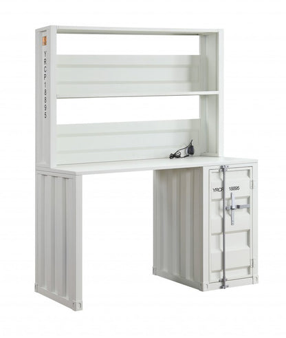 47" White Metal Writing Desk HomeRoots