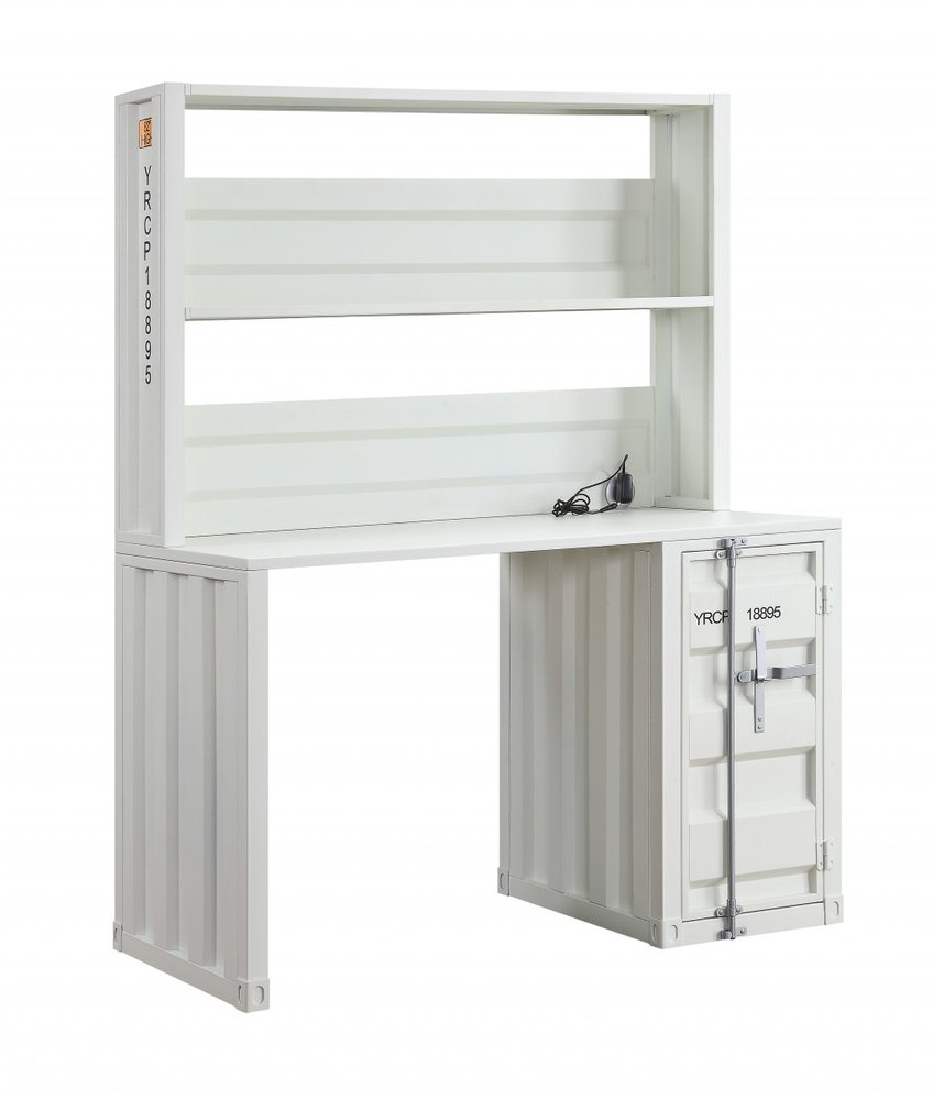 47" White Metal Writing Desk HomeRoots