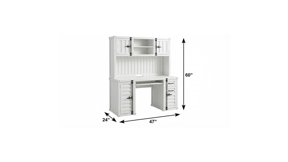 47" White Metal Writing Desk HomeRoots