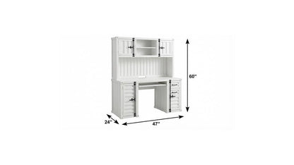 47" White Metal Writing Desk HomeRoots