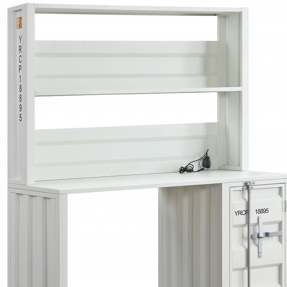 47" White Metal Writing Desk HomeRoots
