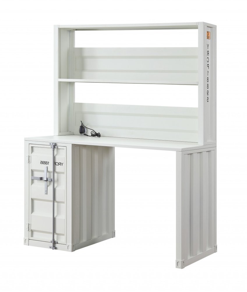 47" White Metal Writing Desk HomeRoots