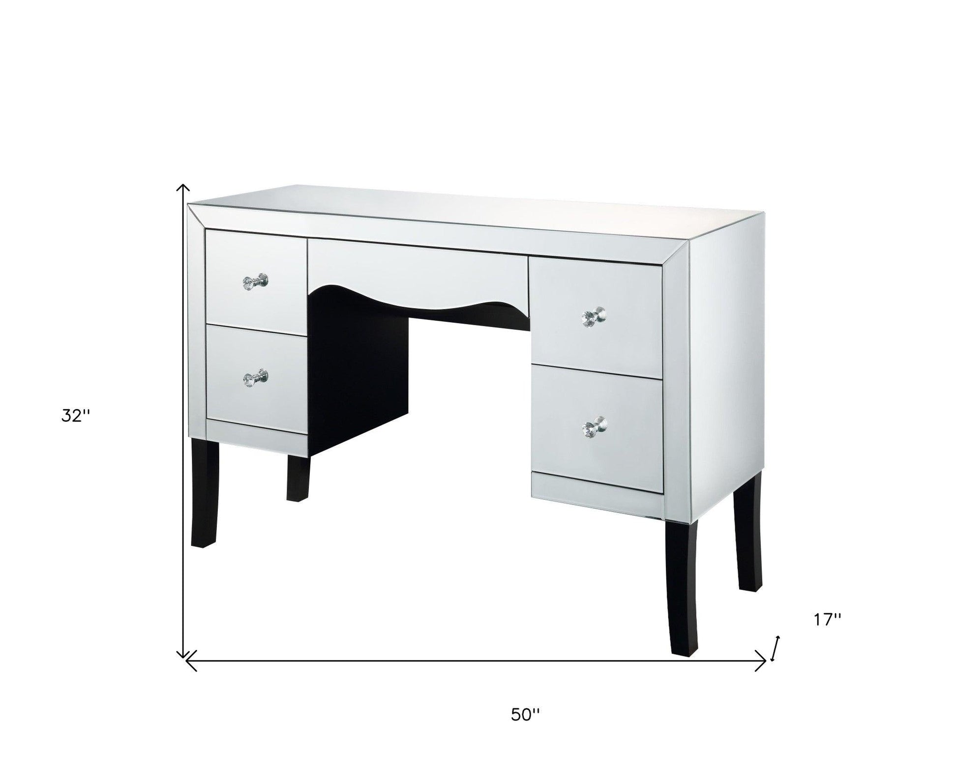 50" Mirrored Vanity Table - FurniFindUSA