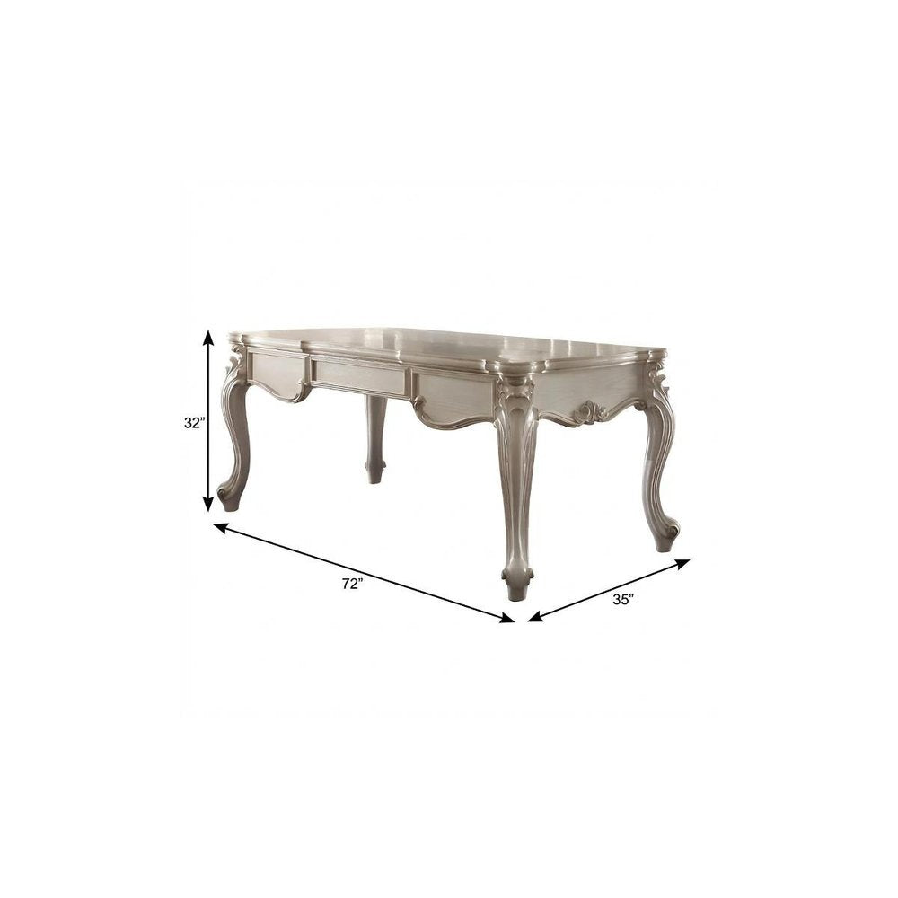72" White Wood Executive Desk With Three Drawers — view 4