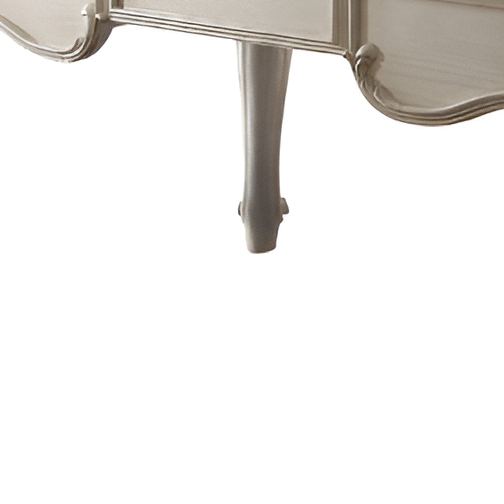 72" White Wood Executive Desk With Three Drawers — view 2