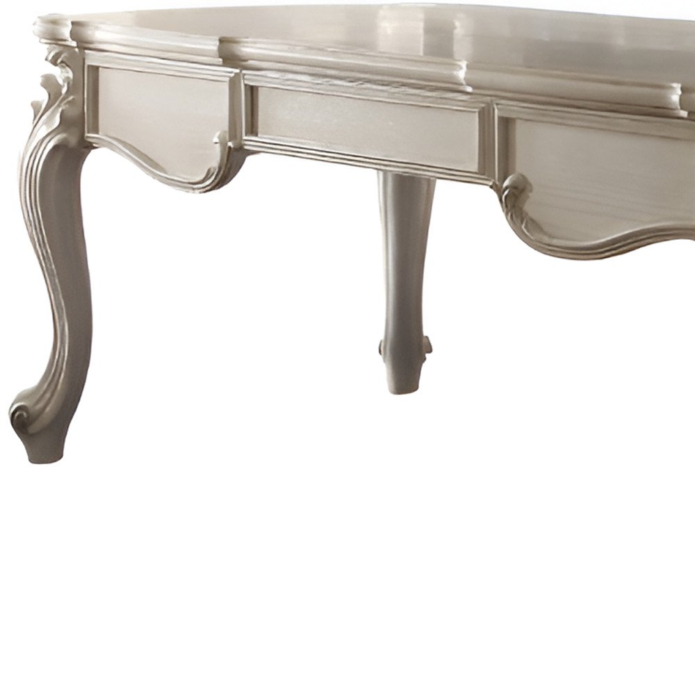 72" White Wood Executive Desk With Three Drawers — view 3