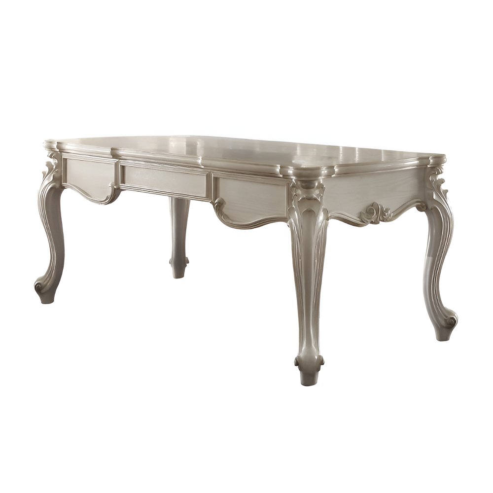 72" White Wood Executive Desk With Three Drawers — view 1