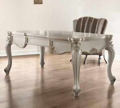 72" White Wood Executive Desk With Three Drawers HomeRoots