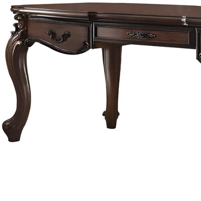 72" Dark Brown Wood Executive Desk With Three Drawers HomeRoots