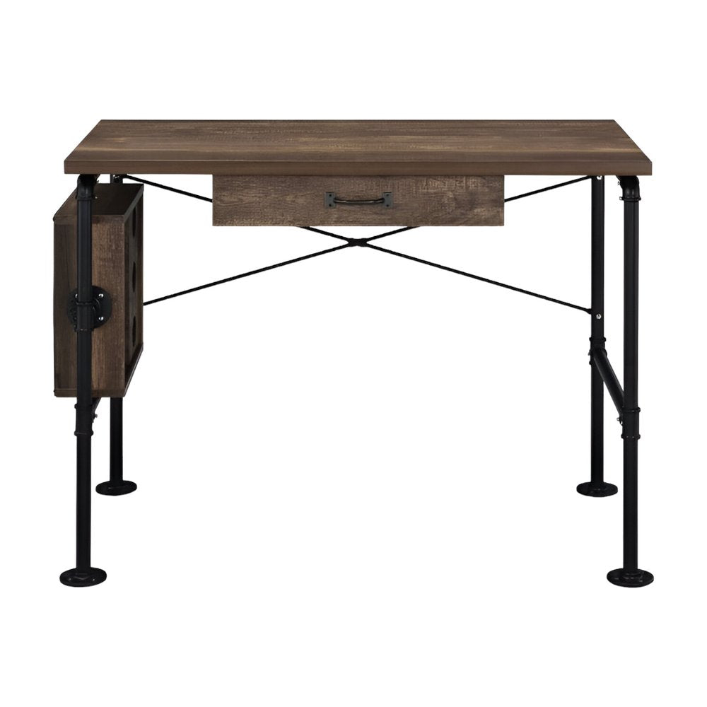 39" Brown and Black Writing Desk HomeRoots