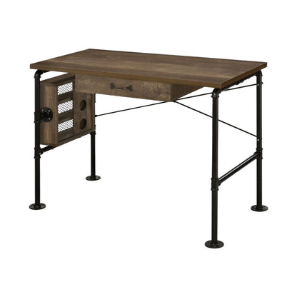 39" Brown and Black Writing Desk HomeRoots