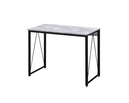 35" Antiqued White and Black Writing Desk HomeRoots