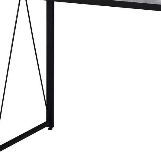 35" Antiqued White and Black Writing Desk HomeRoots