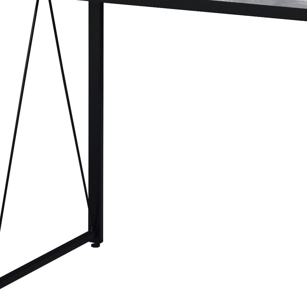 35" Antiqued White and Black Writing Desk HomeRoots