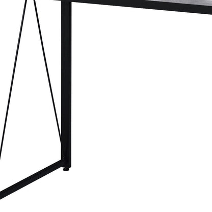 35" Antiqued White and Black Writing Desk HomeRoots