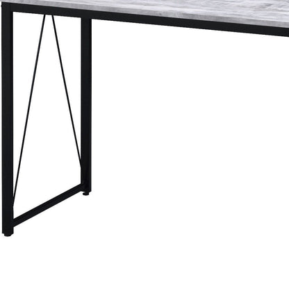 35" Antiqued White and Black Writing Desk HomeRoots