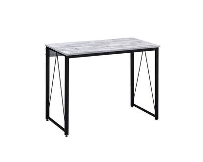 35" Antiqued White and Black Writing Desk HomeRoots