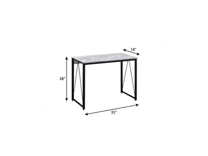35" Antiqued White and Black Writing Desk HomeRoots