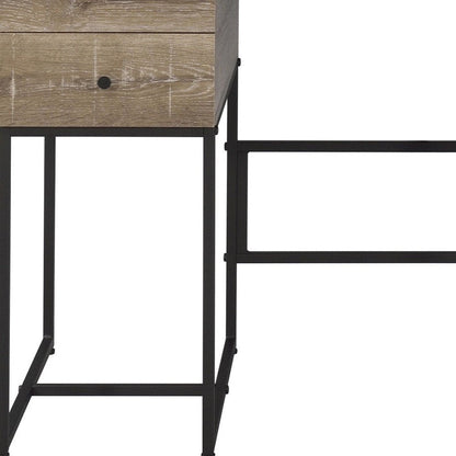 47" Brown and Black Writing Desk With Four Drawers HomeRoots