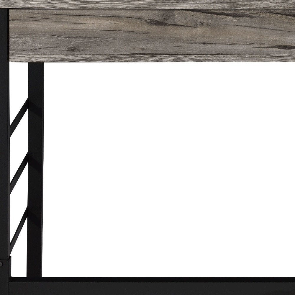 42" Brown and Black Writing Desk With Two Drawers HomeRoots