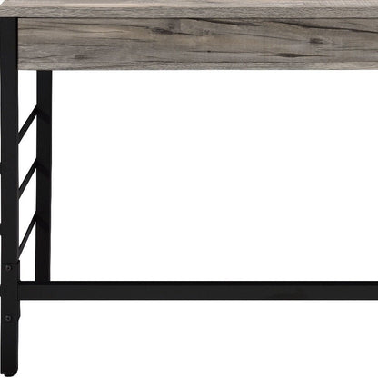 42" Brown and Black Writing Desk With Two Drawers HomeRoots