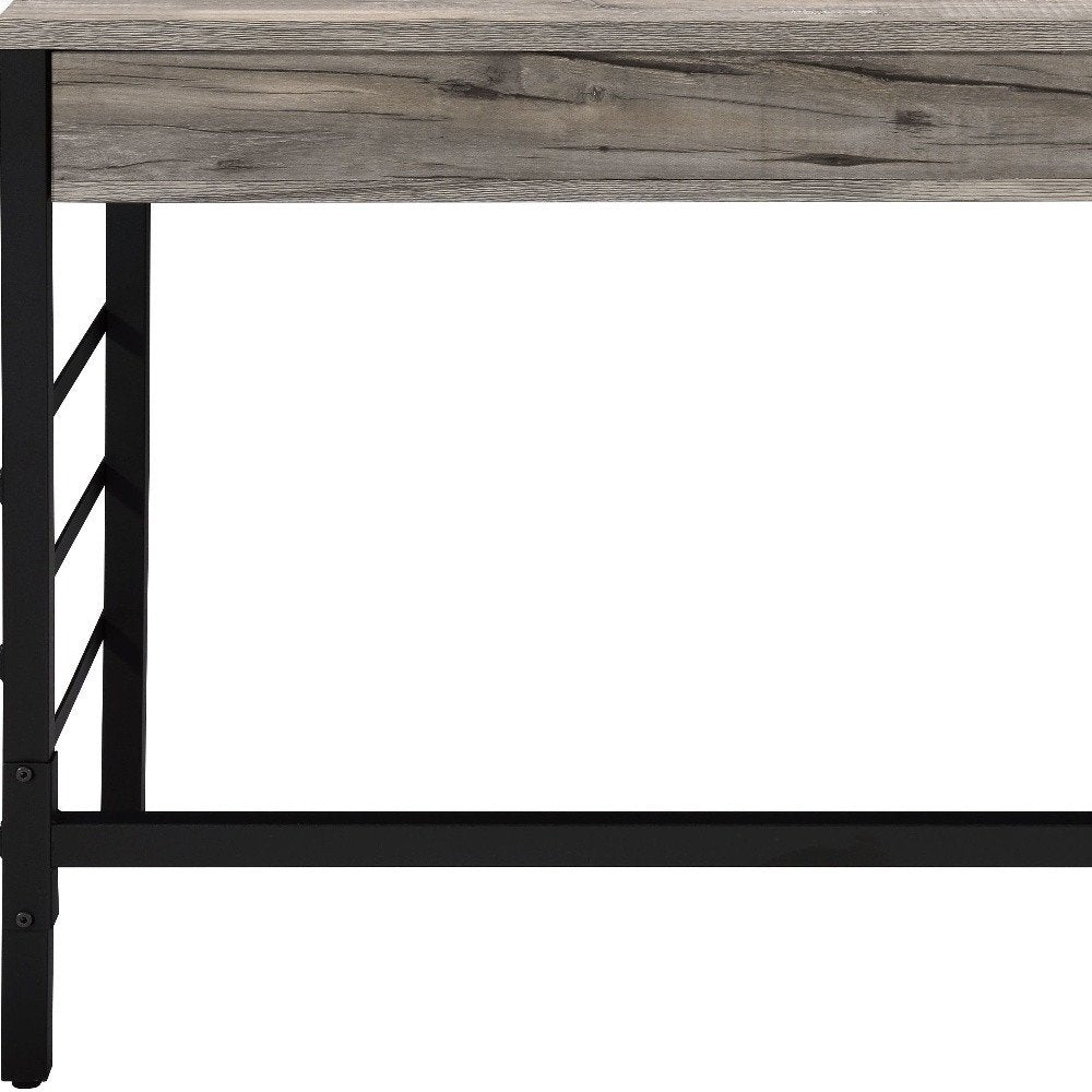 42" Brown and Black Writing Desk With Two Drawers HomeRoots