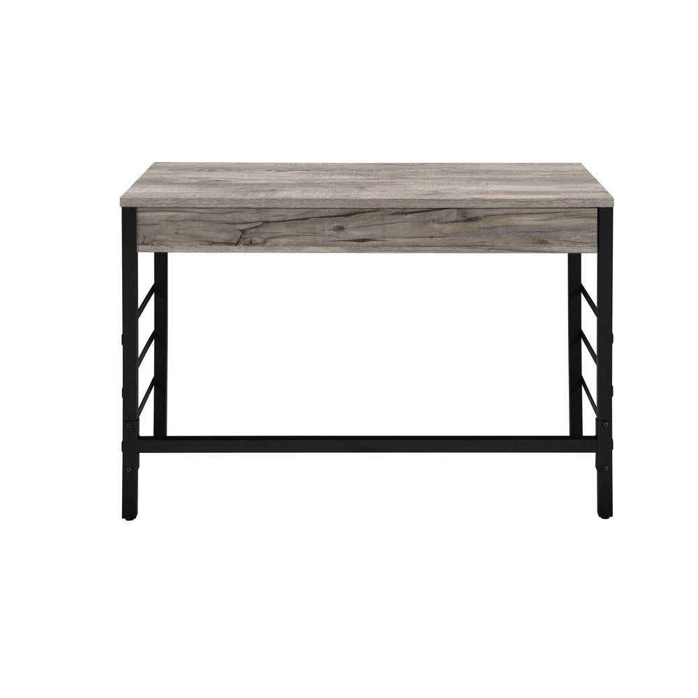 42" Brown and Black Writing Desk With Two Drawers HomeRoots