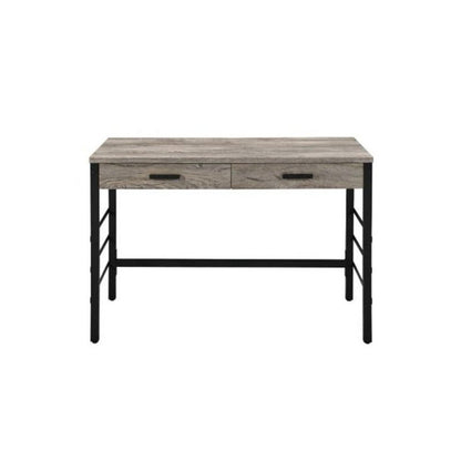 42" Brown and Black Writing Desk With Two Drawers HomeRoots