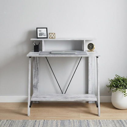 32" Antiqued White Writing Desk HomeRoots