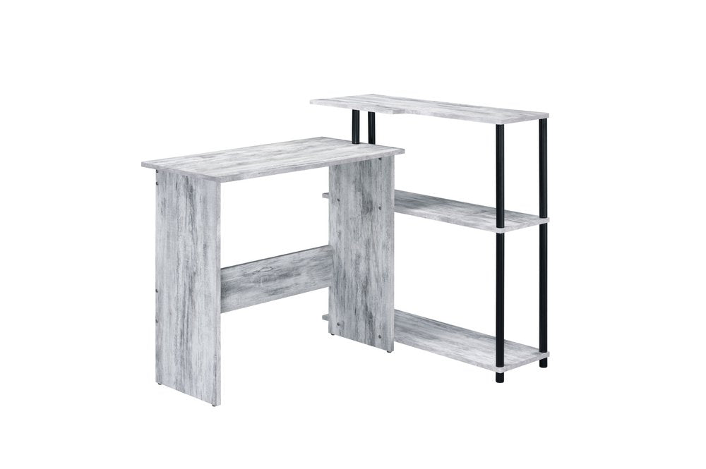 39" Antiqued White L Shape Writing Desk HomeRoots