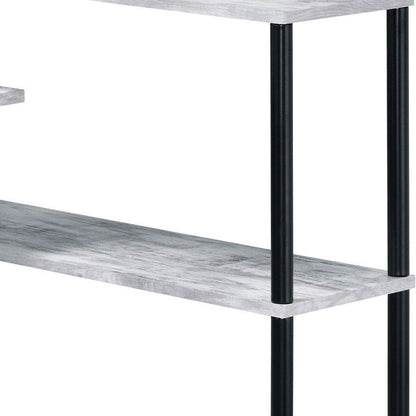39" Antiqued White L Shape Writing Desk HomeRoots