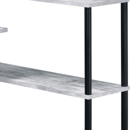 39" Antiqued White L Shape Writing Desk HomeRoots