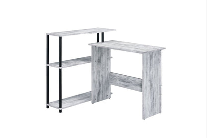 39" Antiqued White L Shape Writing Desk HomeRoots