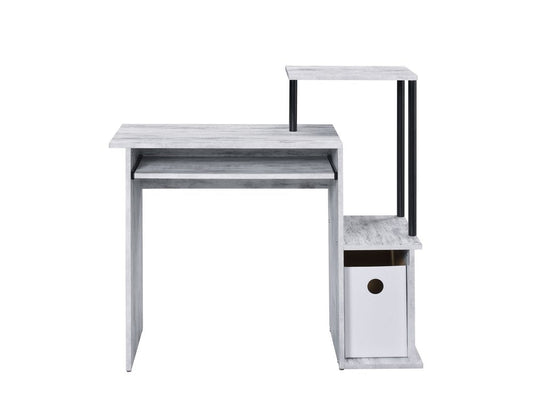 37" Antiqued White Computer Desk HomeRoots
