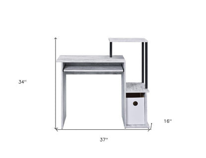 37" Antiqued White Computer Desk HomeRoots