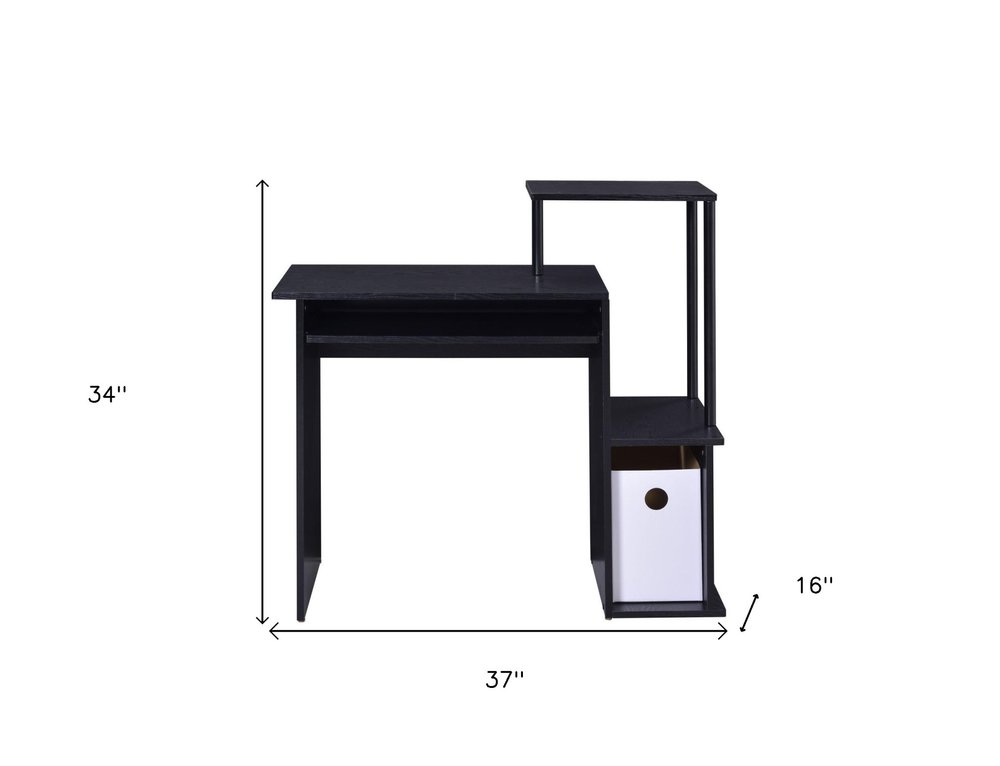 37" Black Computer Desk — view 5