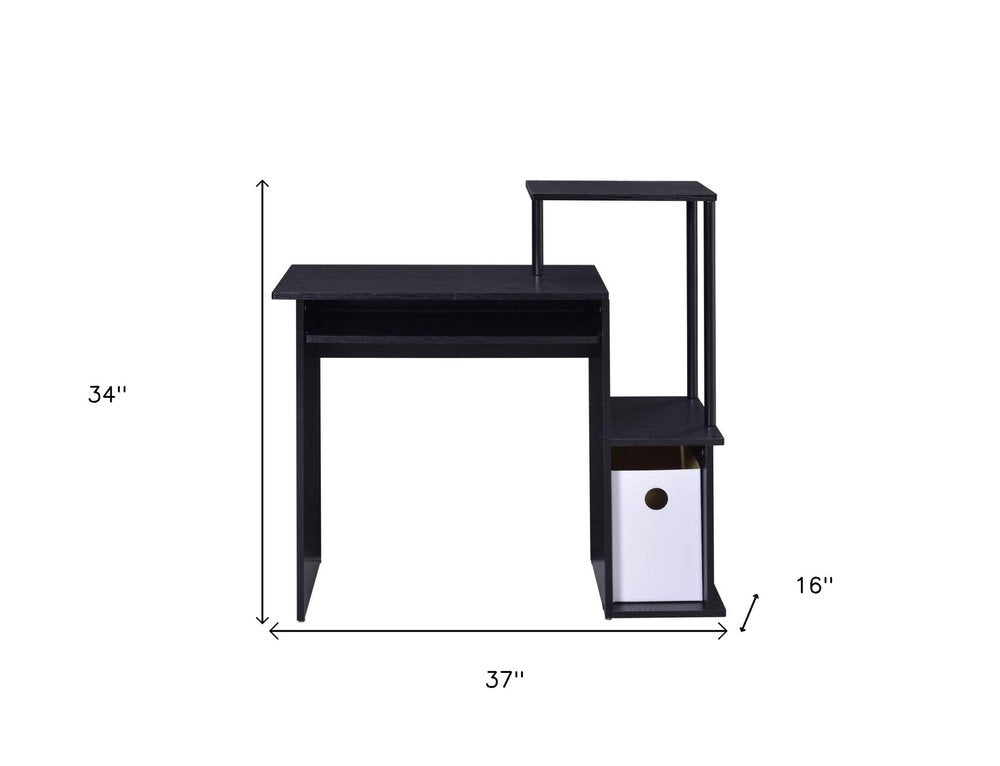 37" Black Computer Desk HomeRoots