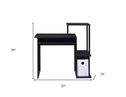 37" Black Computer Desk HomeRoots