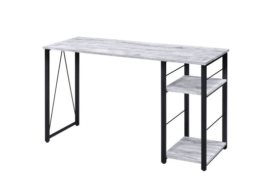 47" Antiqued White and Black Writing Desk HomeRoots