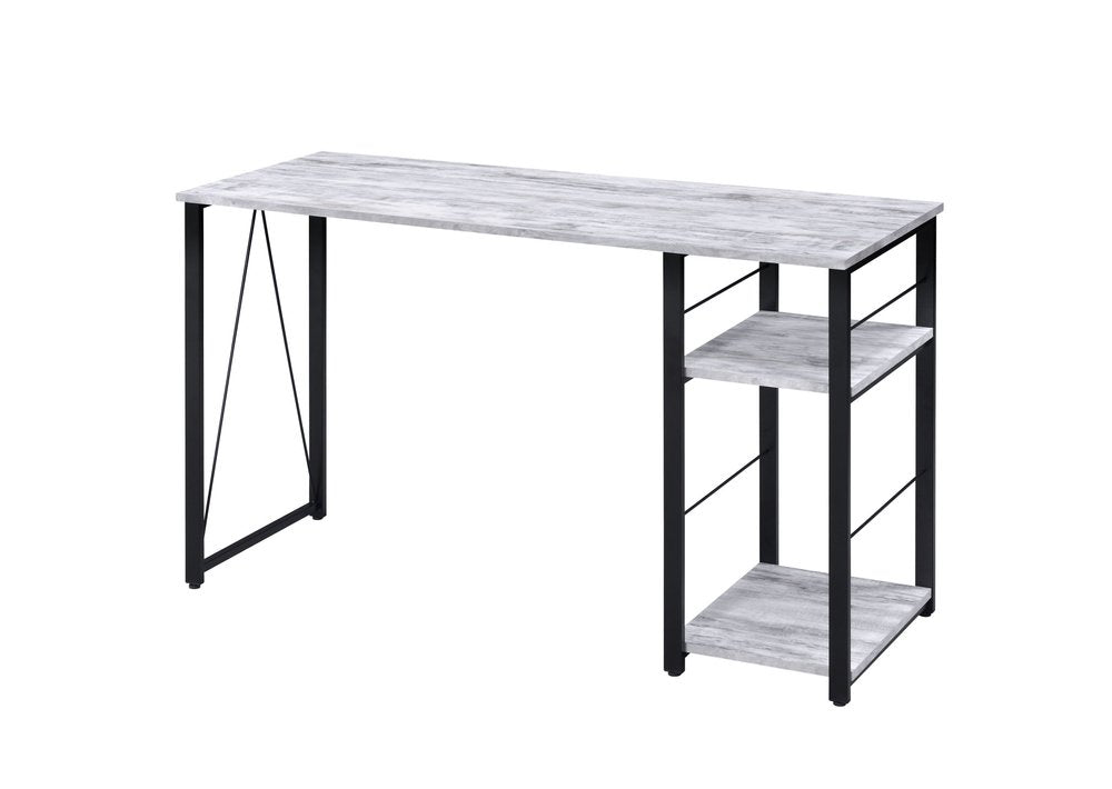47" Antiqued White and Black Writing Desk HomeRoots